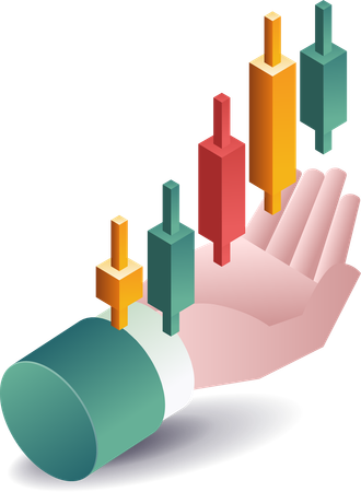 Candy chart trading analyst  Illustration