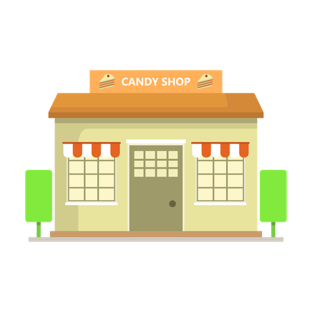 Candy Shop Building  Illustration
