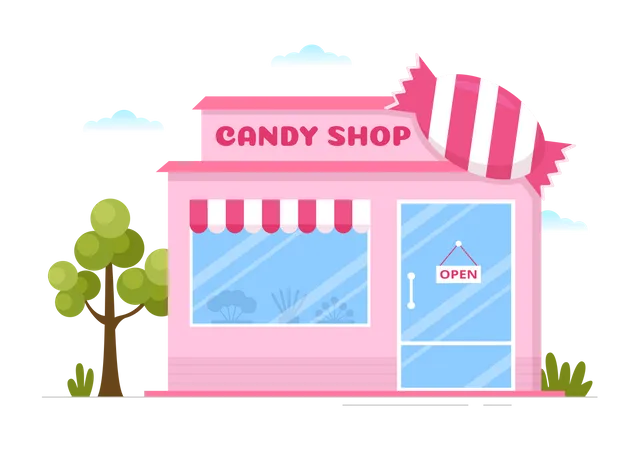 Candy shop building  Illustration