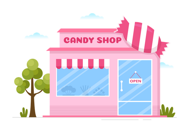 Candy shop building  Illustration