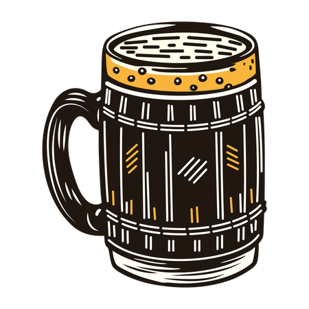 Caneca de madeira  Ilustração