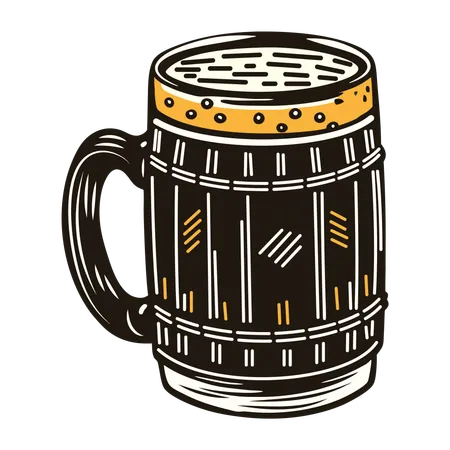 Caneca de madeira  Ilustração