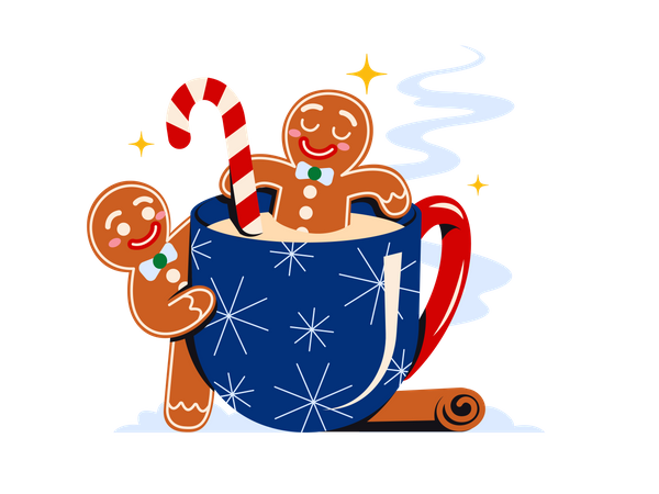 Caneca de sobremesa de natal  Ilustração