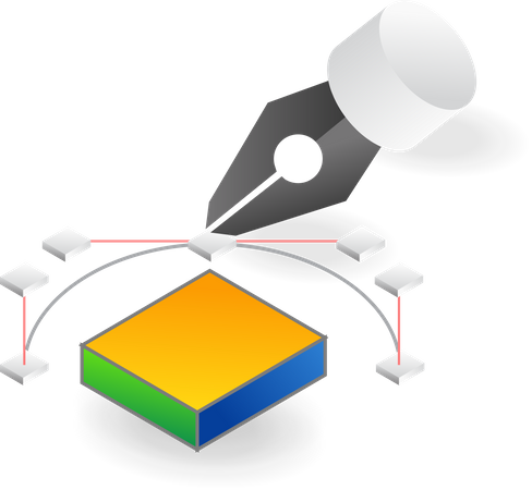 Software aplicativo de design de ferramenta caneta  Ilustração