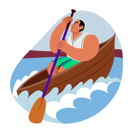 Canoeist racing in olympic  Illustration