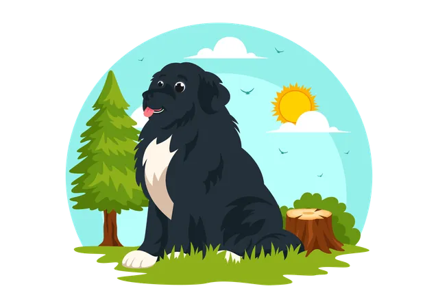 Cão da Terra Nova  Ilustração