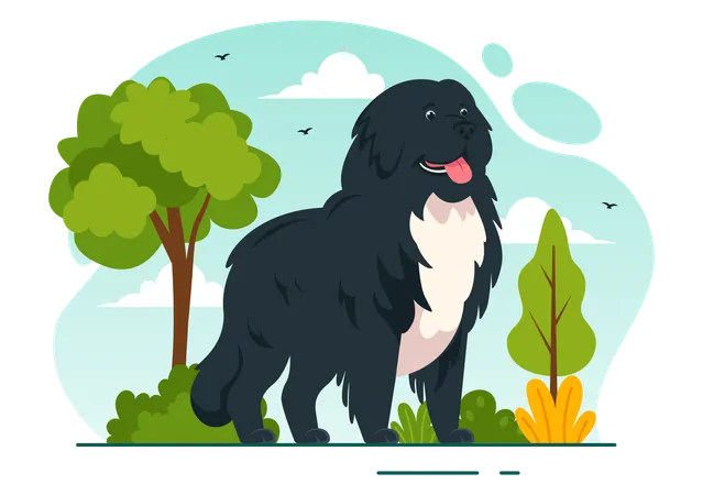 Cão da Terra Nova  Ilustração