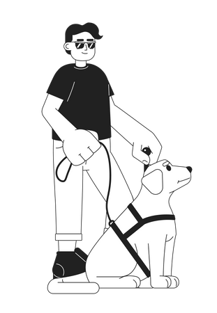 Cão-guia para cego  Ilustração