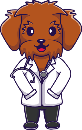 Médico de cachorro  Ilustração