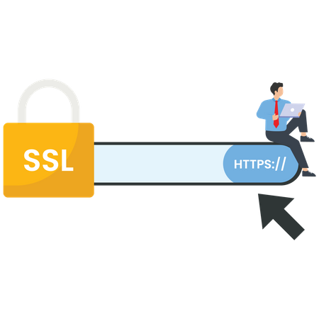 Capa de sockets seguros como enlaces de datos de red seguros  Ilustración