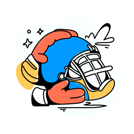 Capacete de beisebol  Ilustração