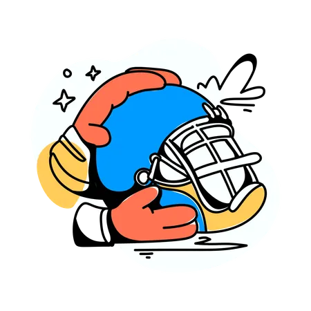 Capacete de beisebol  Ilustração