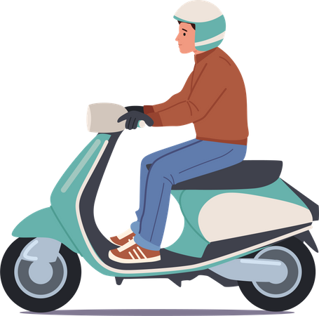 Capacete masculino para andar de scooter elétrico  Ilustração