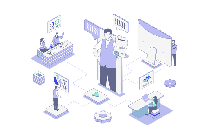 Formación de personas con coach empresarial  Ilustración