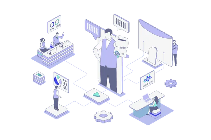 Formación de personas con coach empresarial  Ilustración