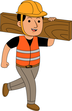 Capataz segurando pedaço de tijolo  Illustration