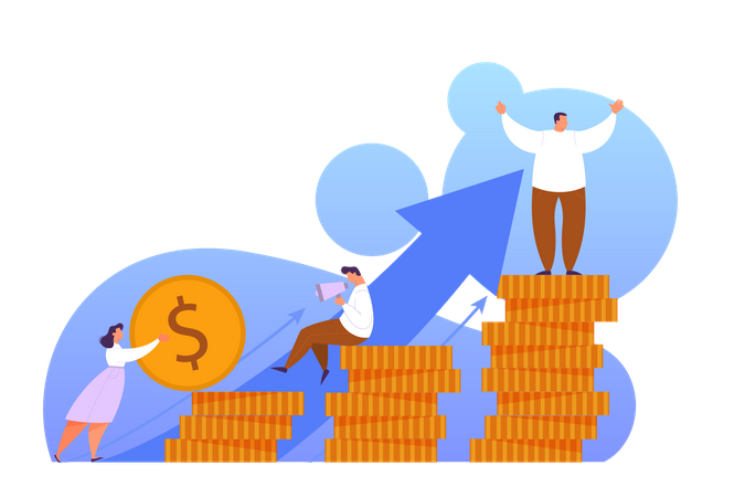 Capital growth and finance investment Illustration