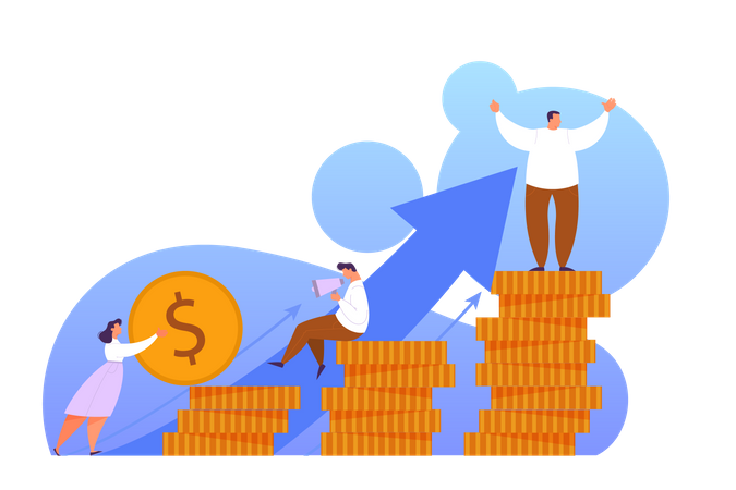 Capital growth and finance investment  Illustration