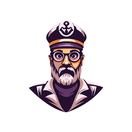 Capitan del barco  Ilustración