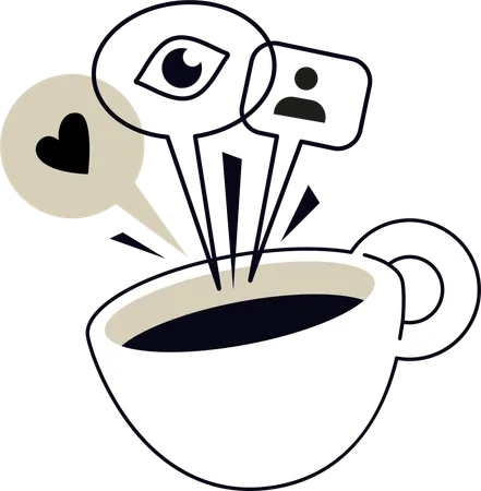 カプチーノの会話  イラスト