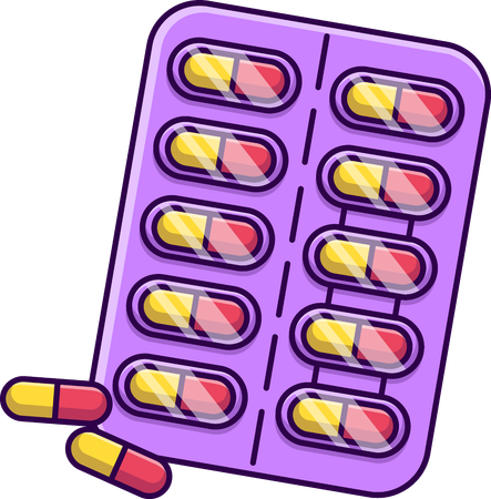 Capsule Pills Strip  Illustration