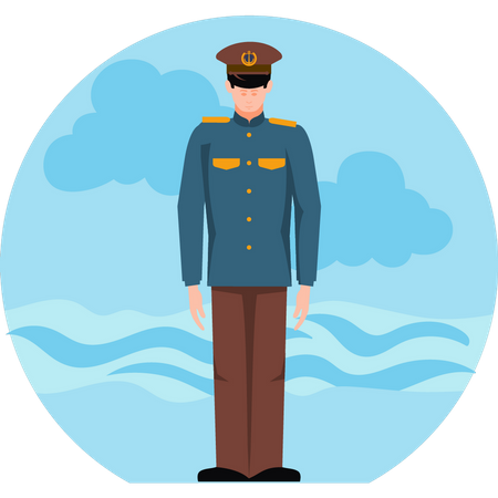 Captain standing  Illustration
