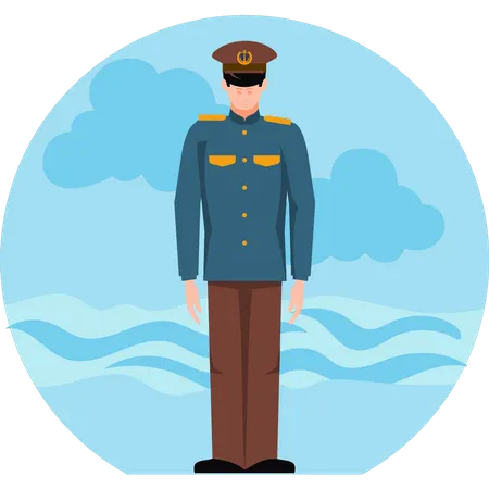 The Captain Of The Ship Is Standing Illustration