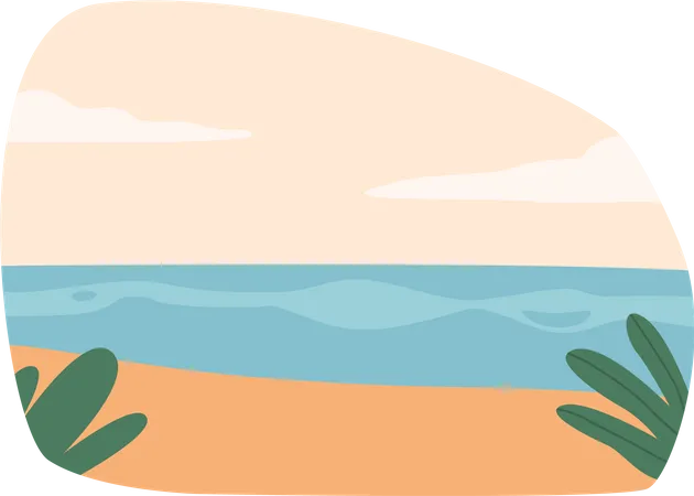 Horizon captivant de plage de mer  Illustration