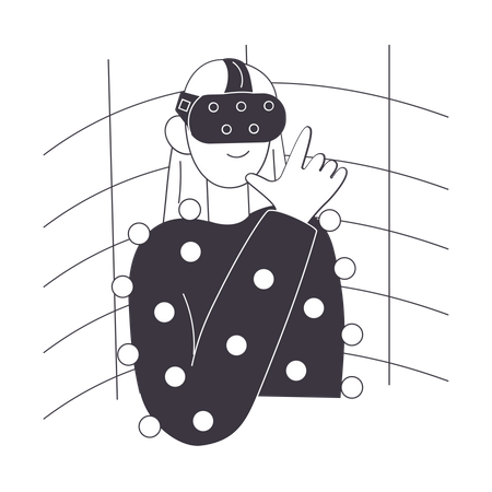 Captura de movimento em realidade virtual  Ilustração