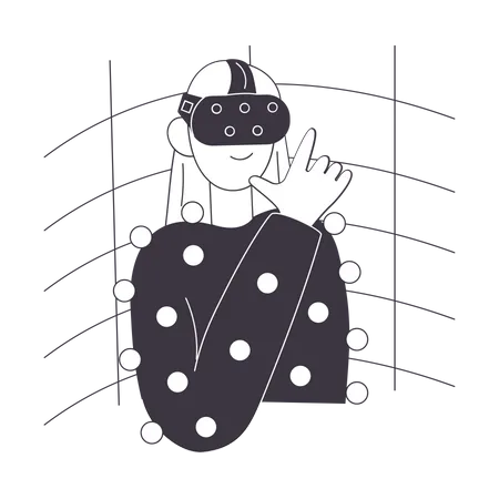 Captura de movimento em realidade virtual  Ilustração