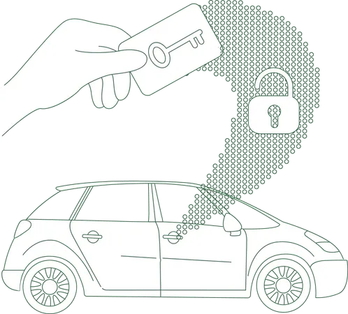 Car access using NFC card Illustration