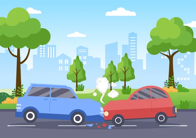 Car Accident  Illustration