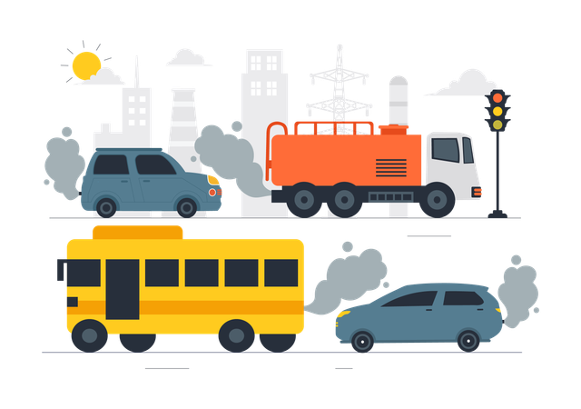 Car Air Pollution  Illustration