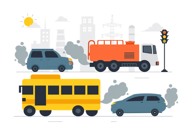 Car Air Pollution  Illustration