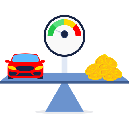 Car and finance balancing  Illustration
