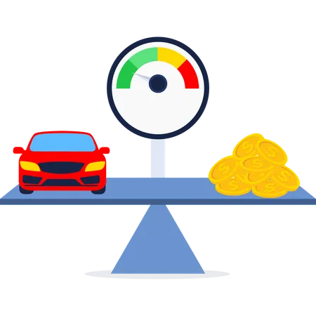 Car and finance balancing  Illustration