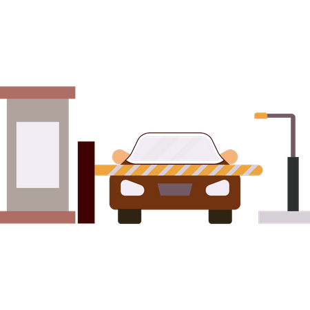 Car at parking lot  Illustration