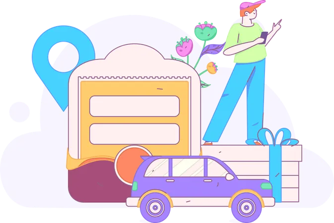 Car Booking  Illustration