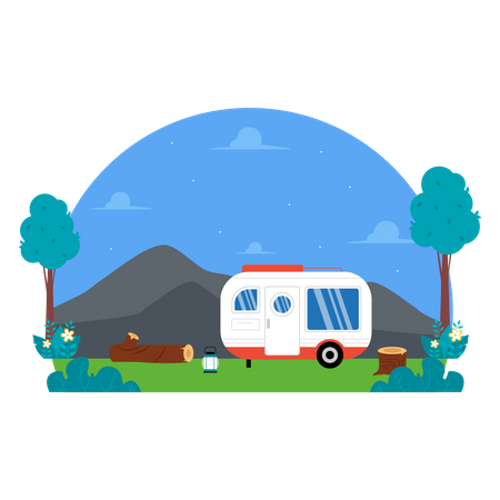 Car Camping to Adventure  Illustration