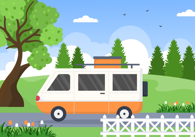 Car Camping to Adventure  Illustration