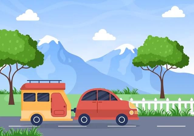 Car Camping to Adventure  Illustration