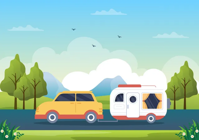 Car Camping to Adventure  Illustration