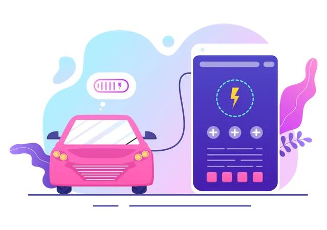 Car charging app  Illustration