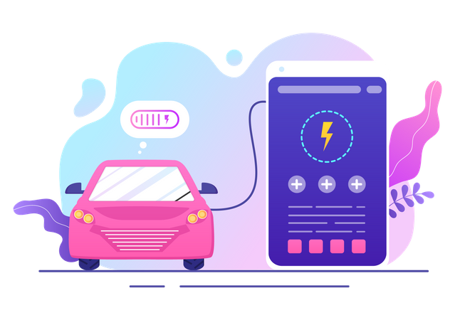 Car charging app  Illustration