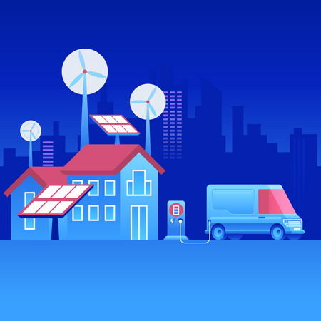 Car Charging Station  Illustration