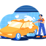 car cleaning illustration svg