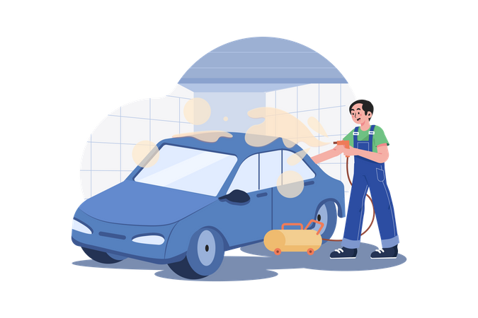 Car cleaning  Illustration