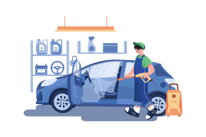 Car cleaning  Illustration