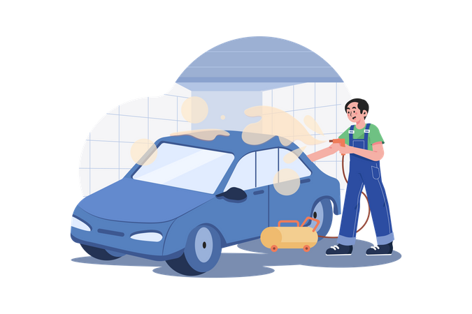 Car cleaning  Illustration