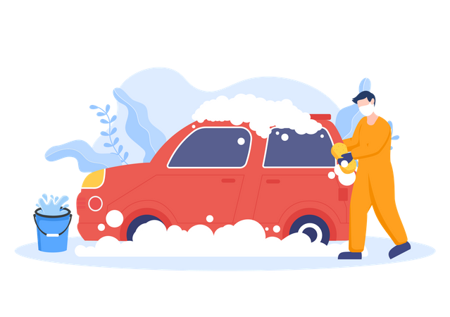 Premium Car Wash Service Illustration pack from Services Illustrations